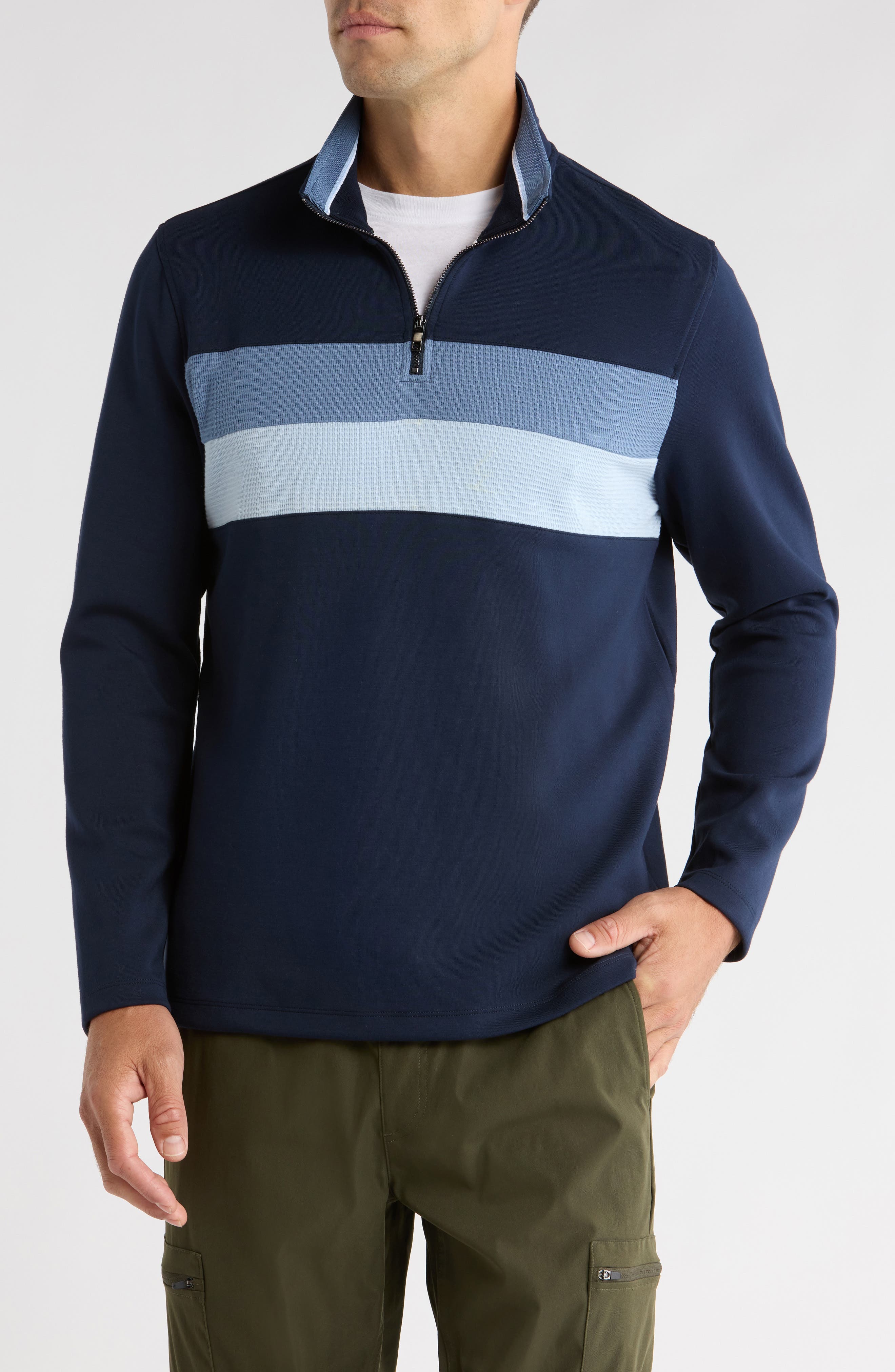 Tahari Slim Fit Half Zip Pullover