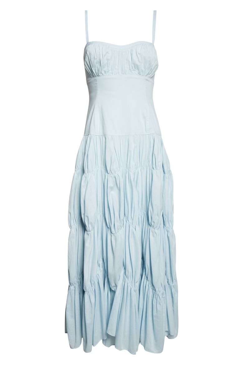 sweetheart neck tiered ruffle cotton dress Sweetheart Neck Tie-Strap Ruffle Hem Cotton Maxi Dress Cedar & Moore