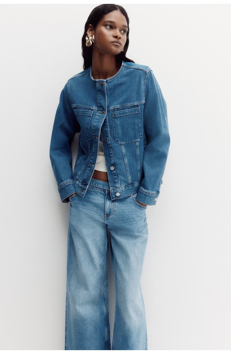 H&M Collarless Trucker Jacket, Alternate, color, 