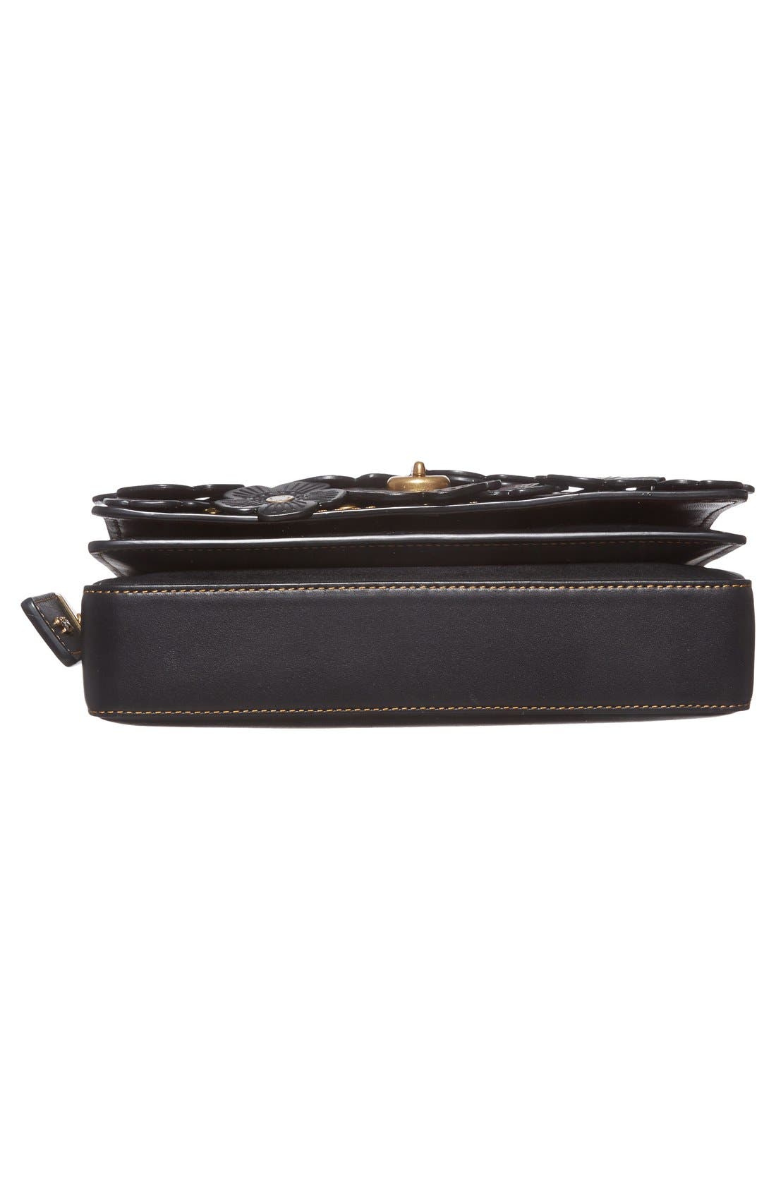 1941 'Dinky' Flower Appliqué Leather Crossbody Bag, Alternate, color, BLACK MULTI