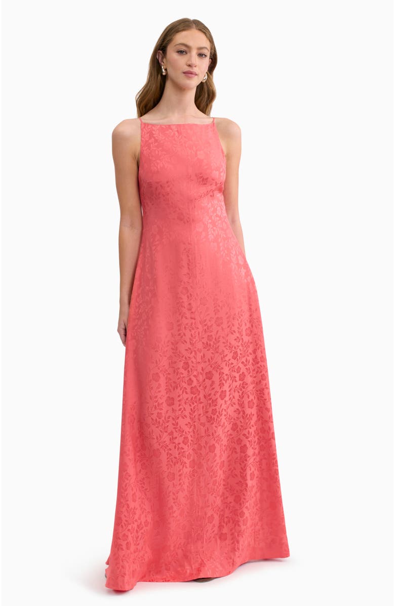 Rebecca Taylor Emery Jacquard Dress, Main, color, Coral Blush
