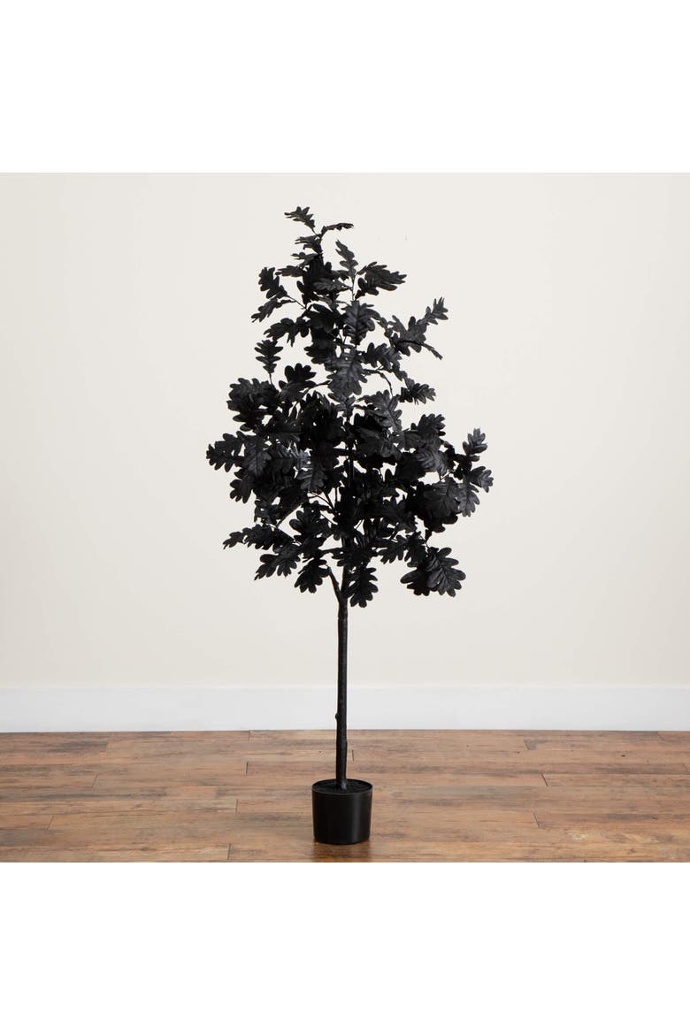 5-ft Artificial Halloween Black Oak Tree, Alternate, color, Black