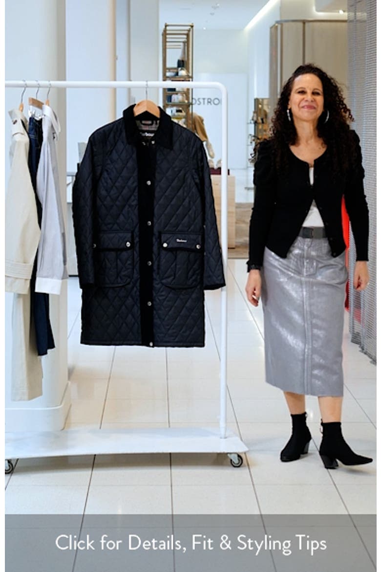 Tulip Corduroy Trim Quilted Coat video