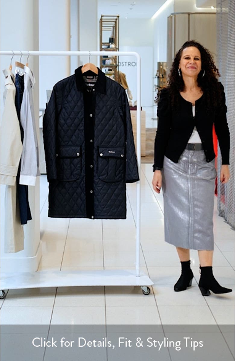 Tulip Corduroy Trim Quilted Coat, sales video thumbnail