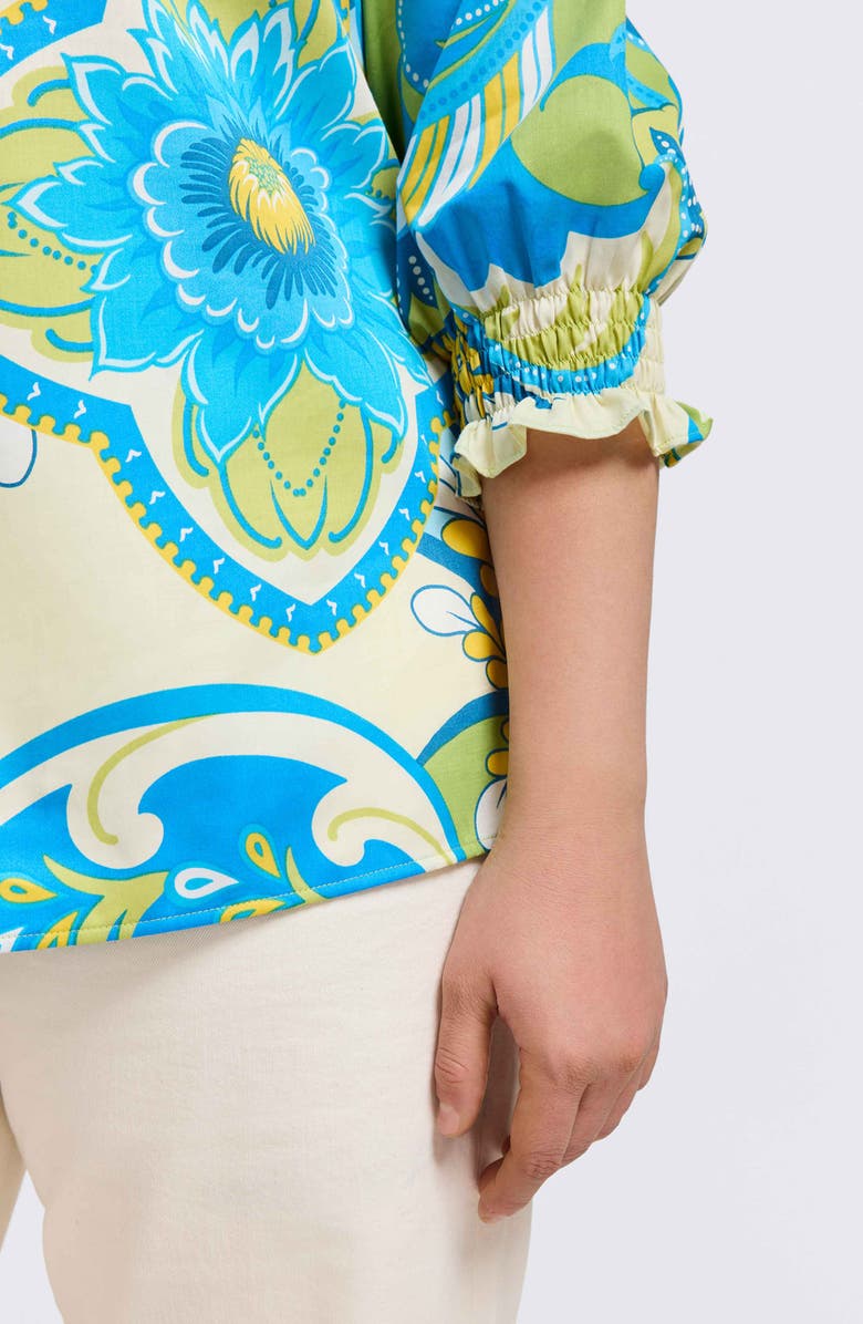 Foxcroft Alicia Floral Cotton Popover Top, Alternate, color, 