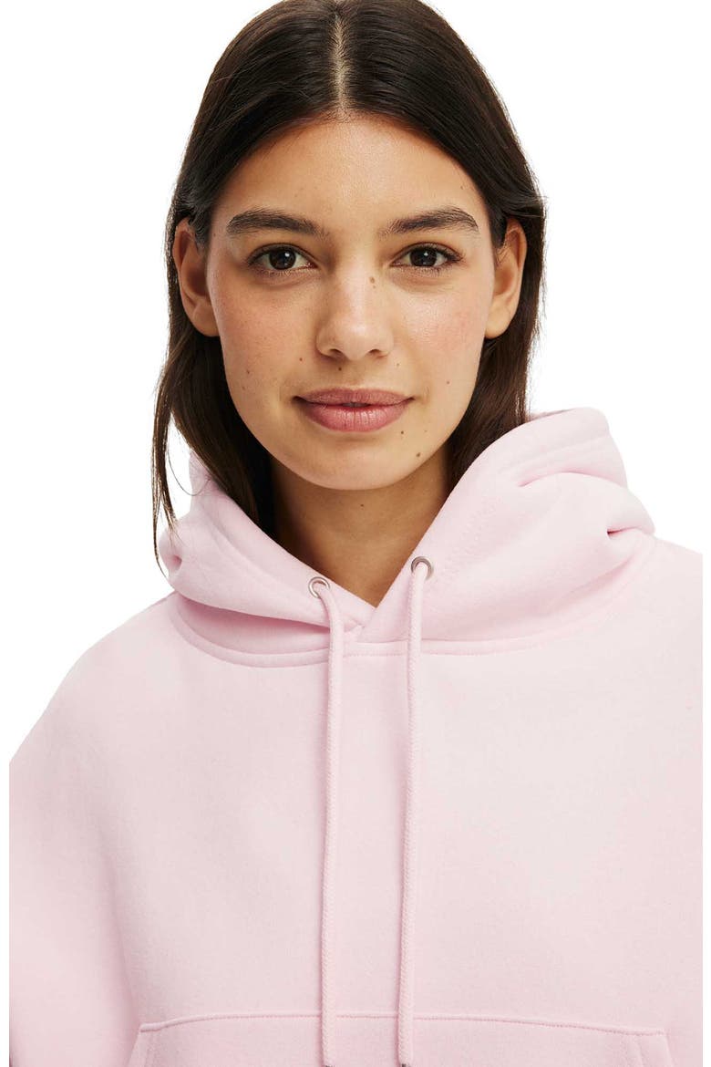 Women's Active Plush Cropped Bubble Hoodie, Alternate, color, Cherry Dream