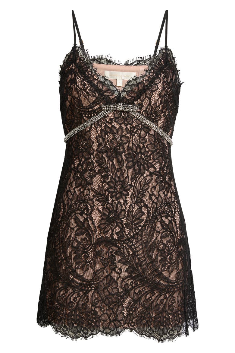 Eviara Lace Sleeveless Minidress, Alternate, color, BLACK