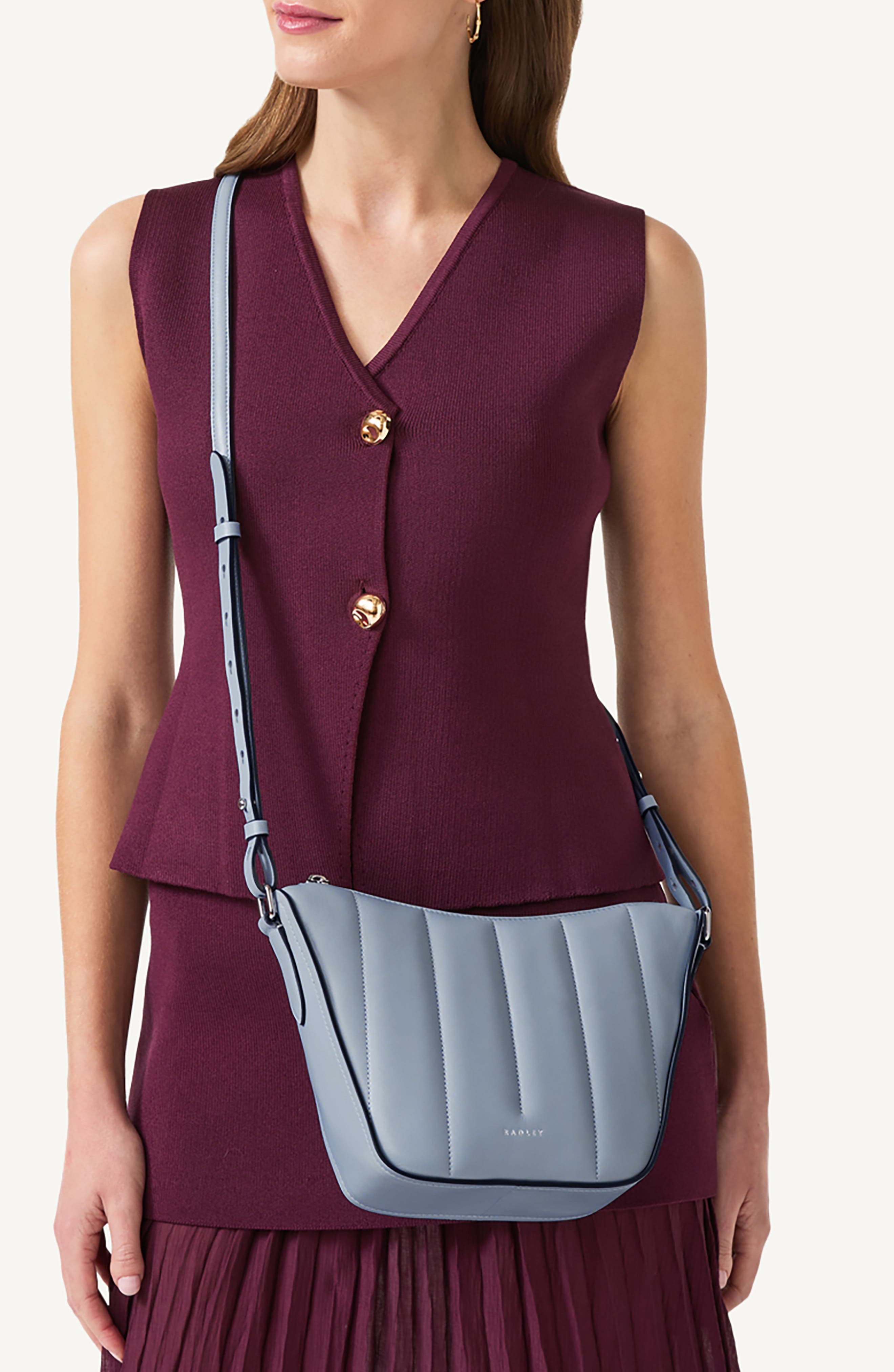 Radley Medium Oak Street Quilted Leather Tote, Alternate, color, Smoke Blue