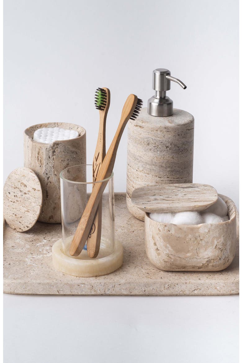 Less is More Multi-Use Tray, Alternate, color, Travertine Marble