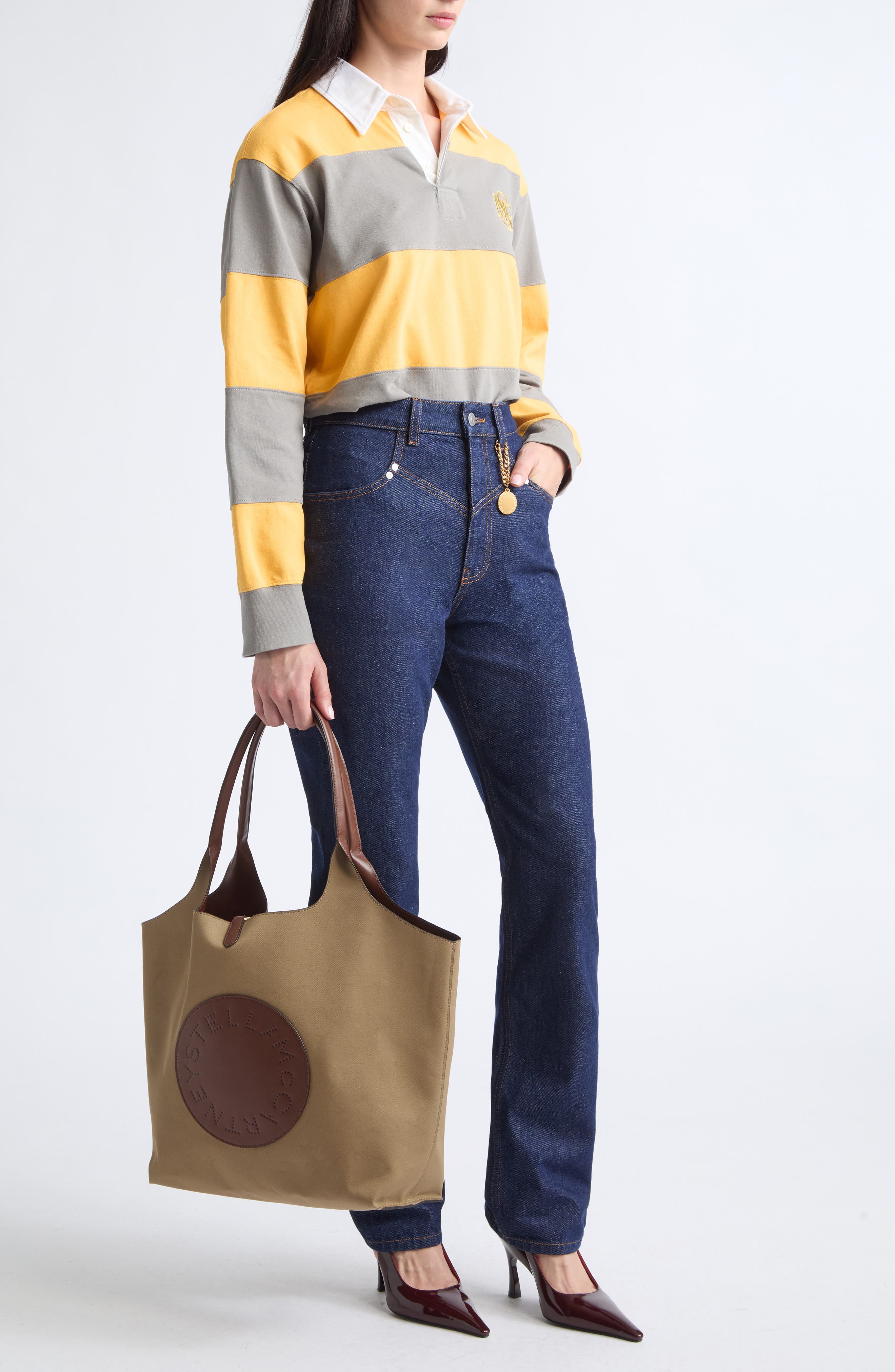 Logo Reversible Tote with Pouch, Alternate, color, TRUFFLE