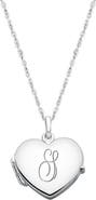 Tiny Blessings Sterling Silver Heart Locket & Engraved Initial 14-16" Necklace