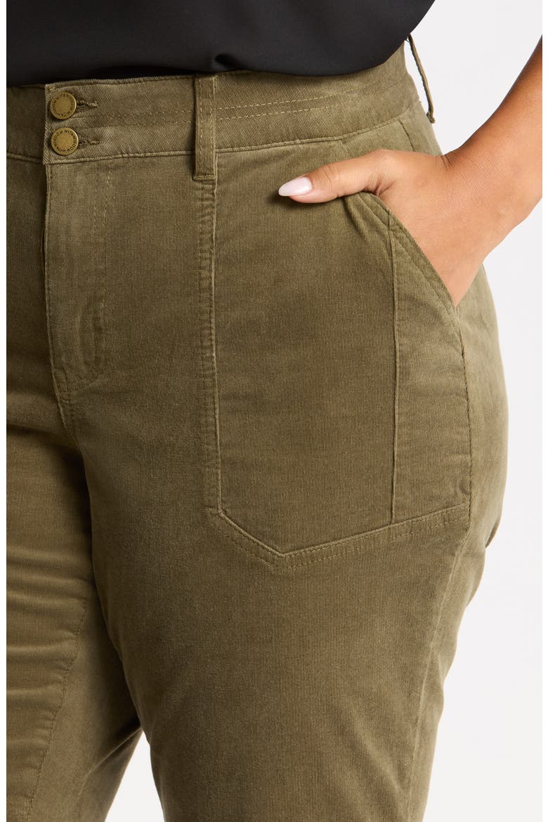 Corduroy Flare Leg Pants, Alternate, color, FOREST MOSS