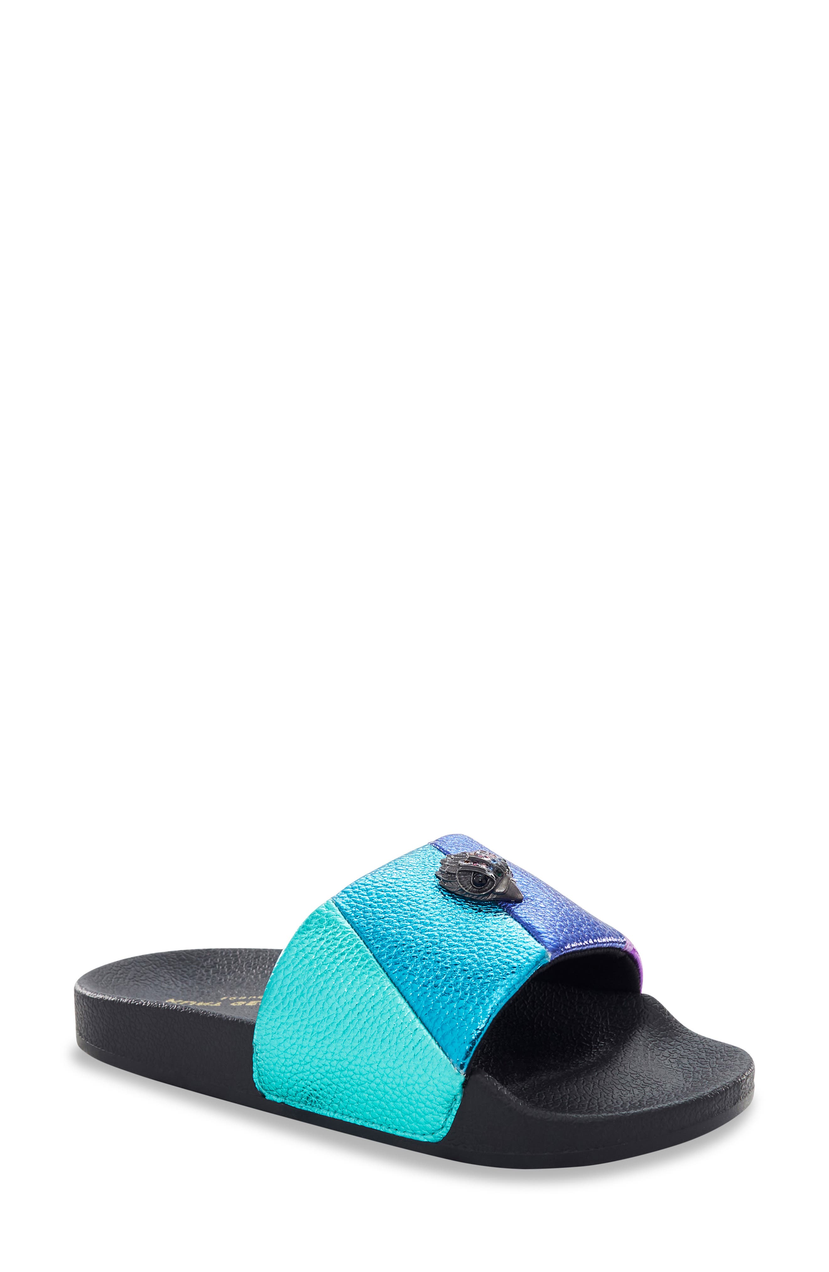 Kurt Geiger London Kids' Mini Meena Eagle Slide Sandal, Alternate, color, Black Multi