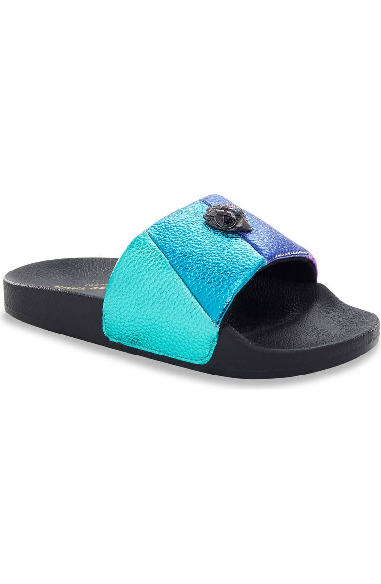 Kurt Geiger London Kids' Mini Meena Eagle Slide Sandal, Alternate, color, Black Multi