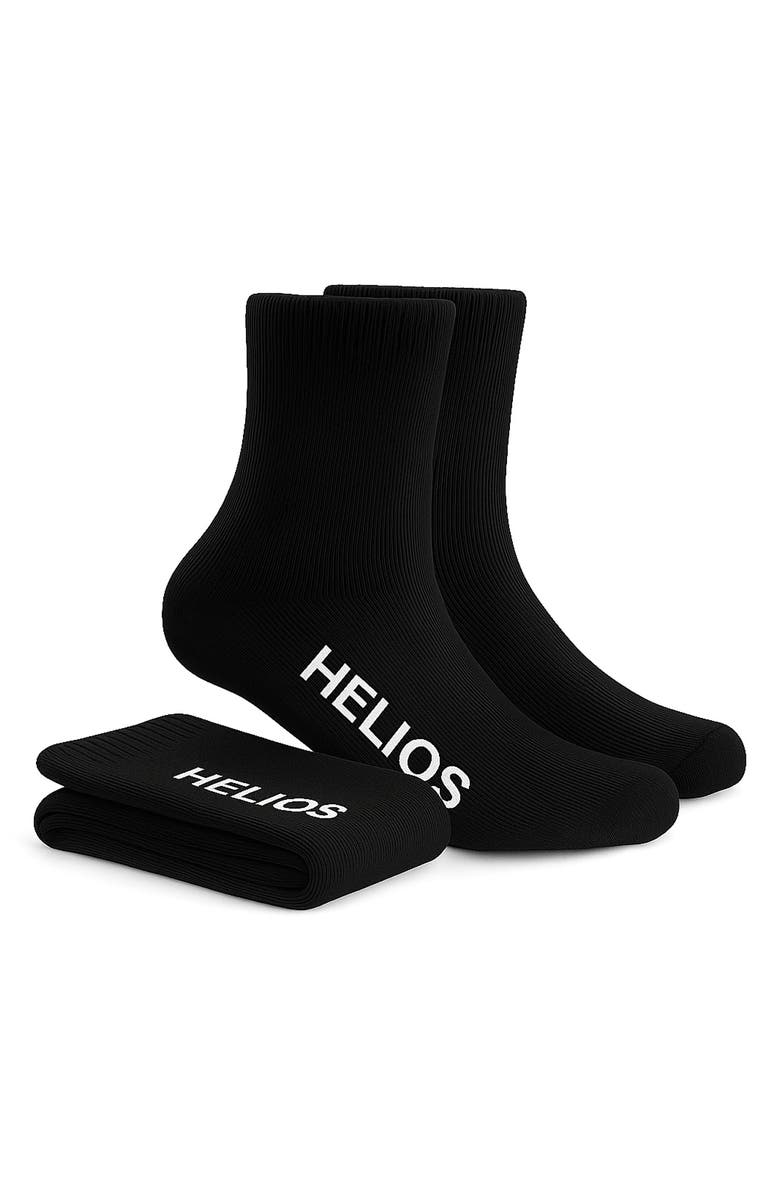 HELIOS THE HEATED COAT Thermal Retaining Wool Blend Crew Socks, Alternate, color, Black