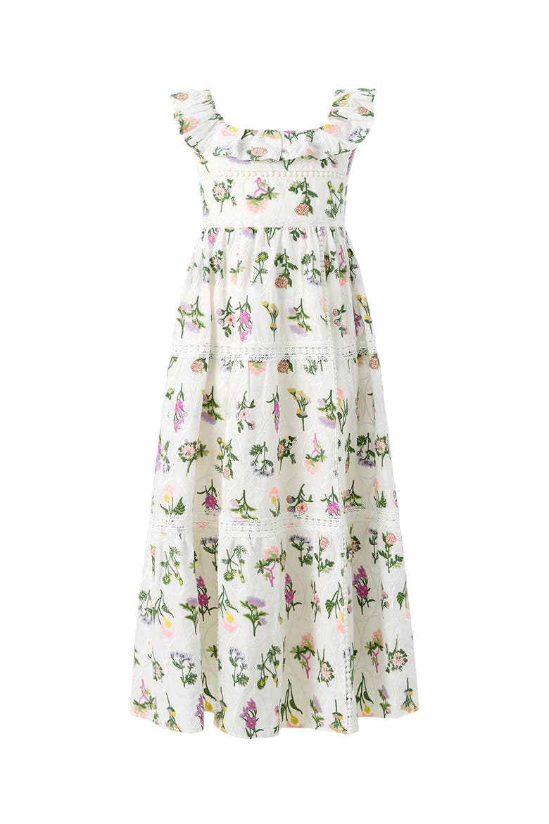 Emely Frill Embroidered Maxi Dress, Main, color, Floral