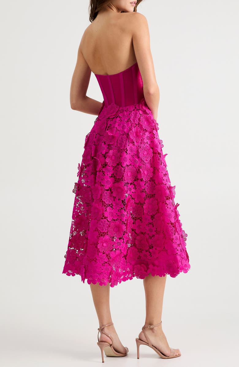 HELSI Florence 3D Floral Embroidered Fit & Flare Cocktail Dress, Alternate, color, 