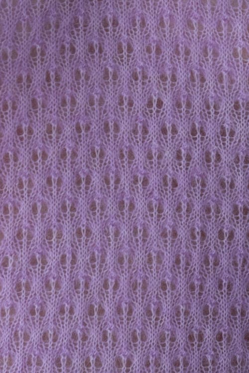 Sskein Lacey Pointelle Pullover In Purple