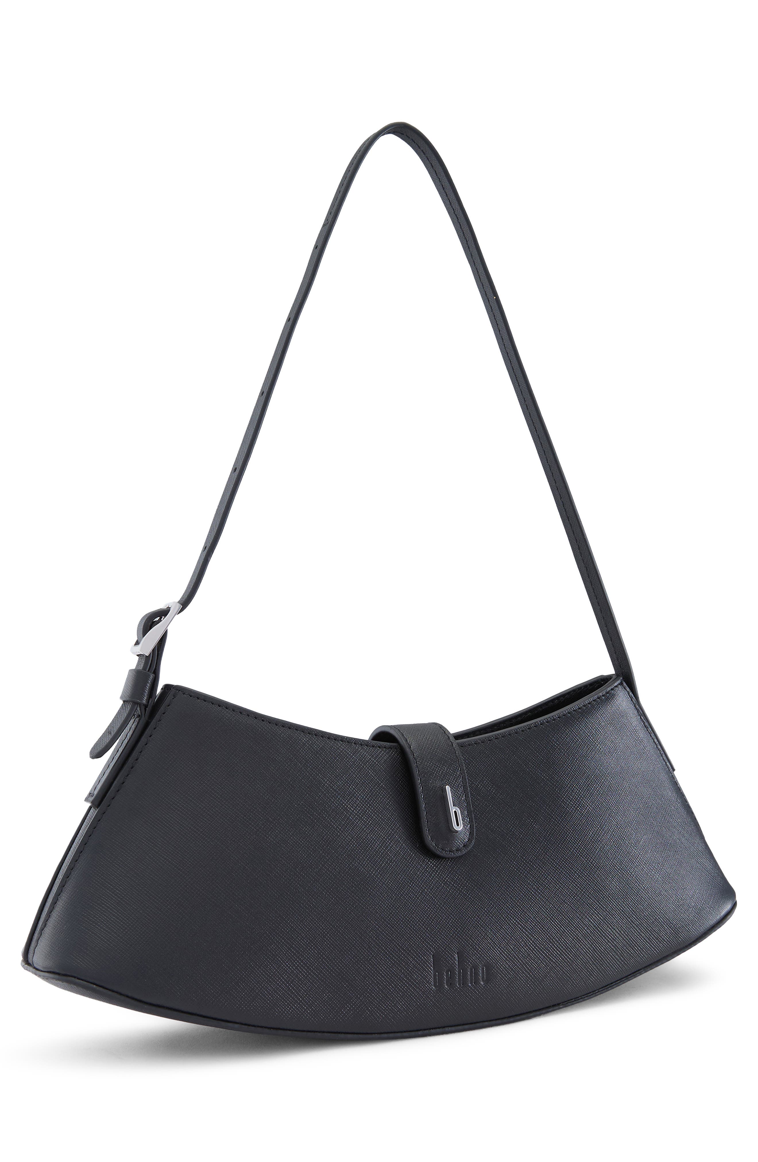 Ruth Mini Saffiano Leather Shoulder Bag, Alternate, color, BLACK