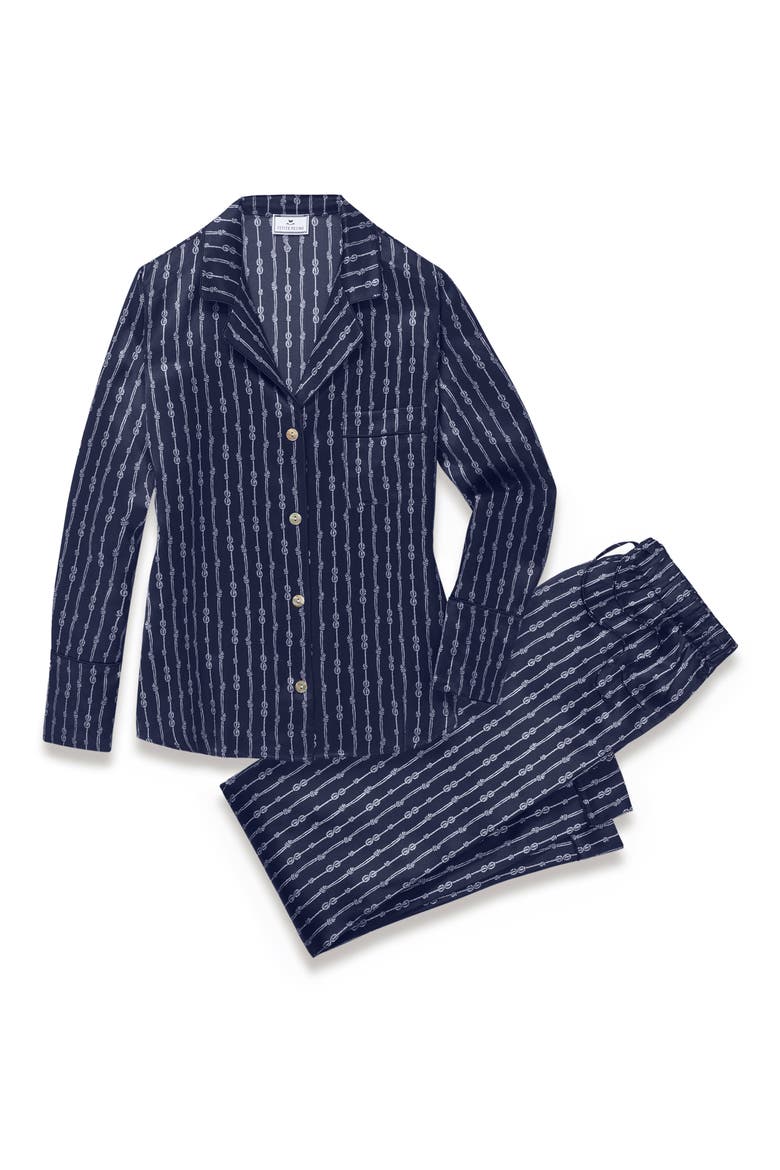 Silk Pajama Set, Alternate, color, NAVY