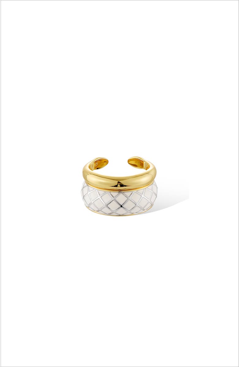 RC RETRO CHIC White Uraeus Ring, Main, color, White & Gold
