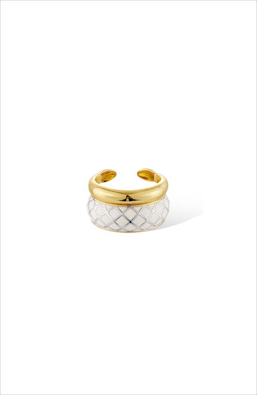 Rc Retro Chic White Uraeus Ring In Gold