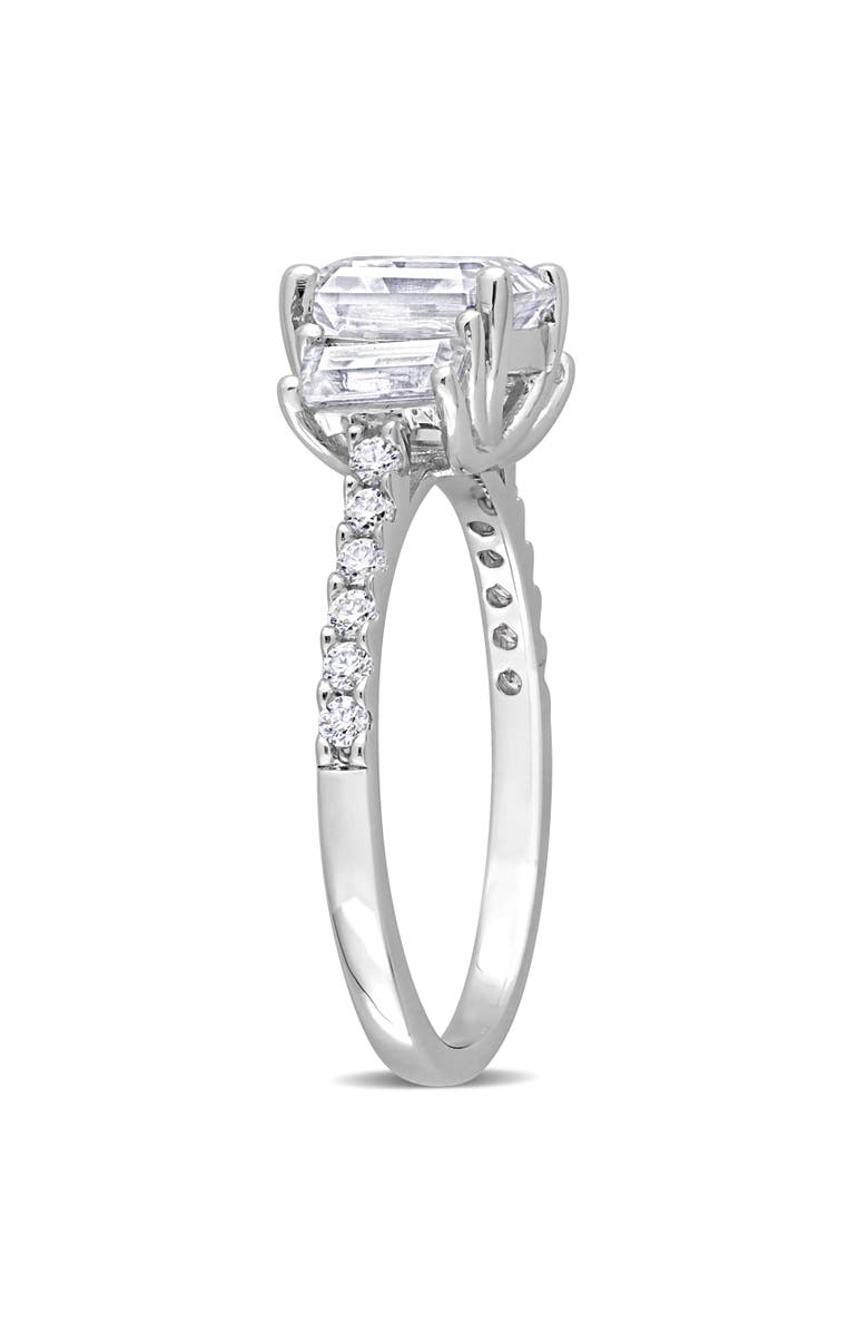 Julianna B. Moissanite Asscher 3-Stone Ring, Alternate, color, Sterling Silver