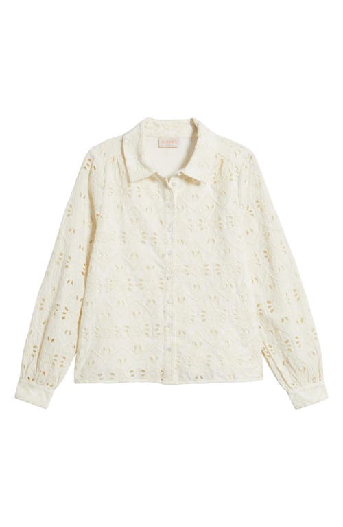 Shop Ciebon Joji Eyelet Button-up Shirt In White