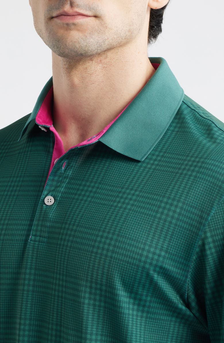 Swannies Bobby Check Performance Golf Polo, Alternate, color, Forest