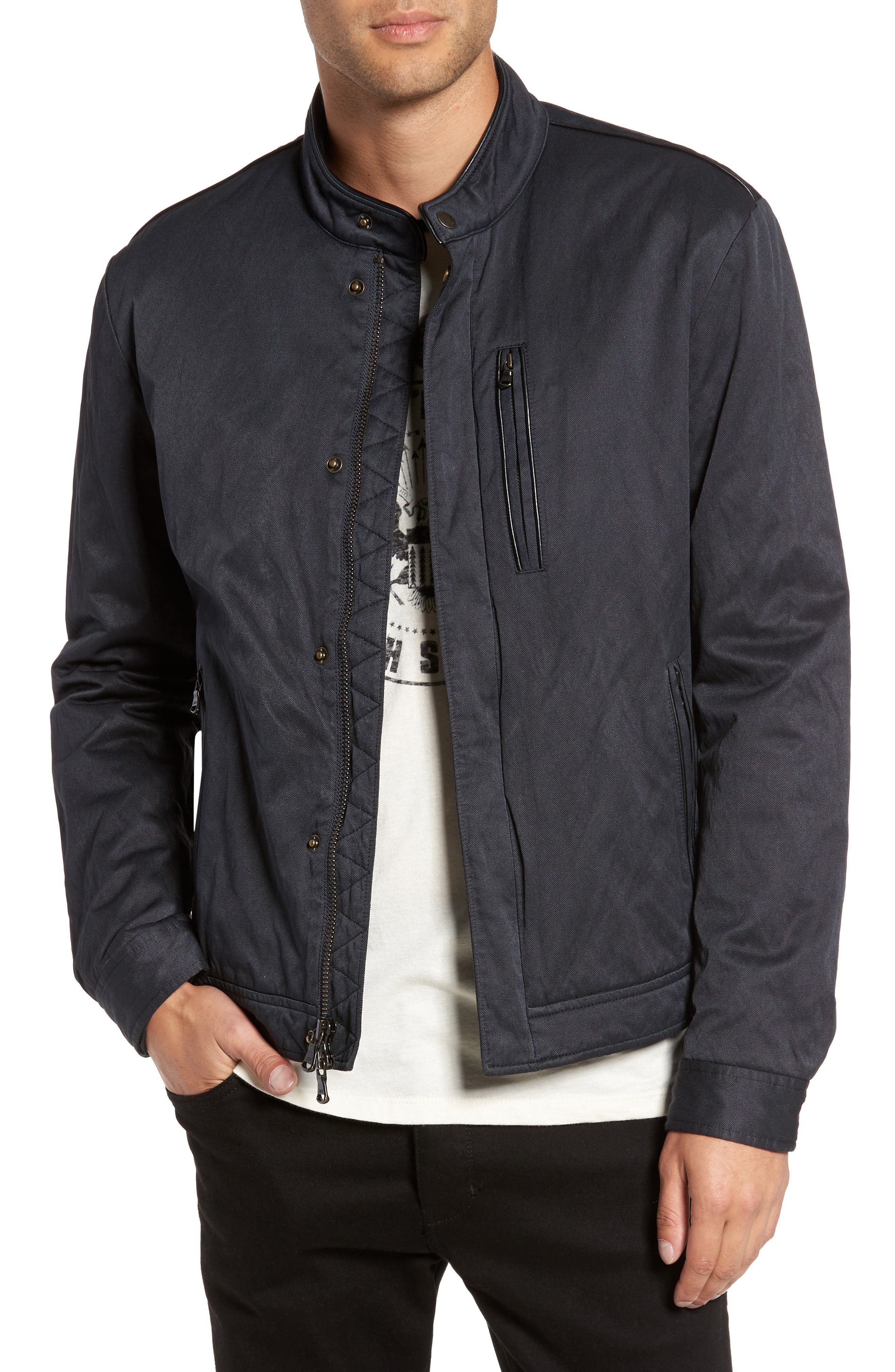 John Varvatos Star USA Band Collar Jacket (Men) | Nordstrom