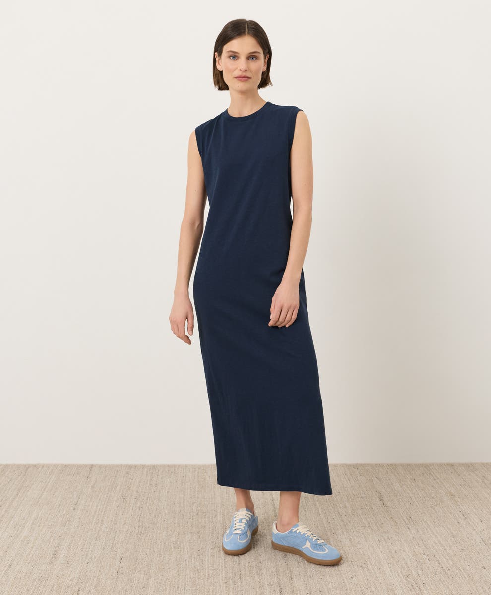 Organic Cotton Soft-Slub Essential Easy Muscle Tee Maxi Dress - image 3