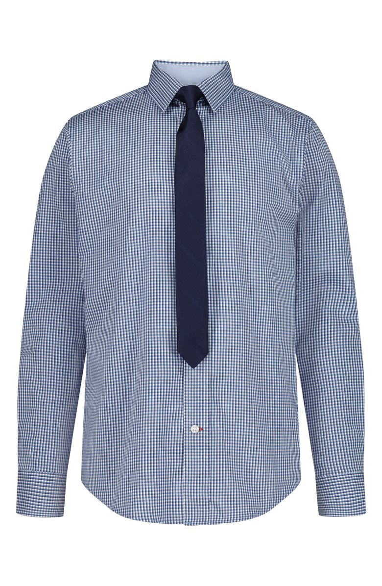 Tommy Hilfiger Kids' Murray Check Stretch Dress Shirt & Tie Set, Main, color, 