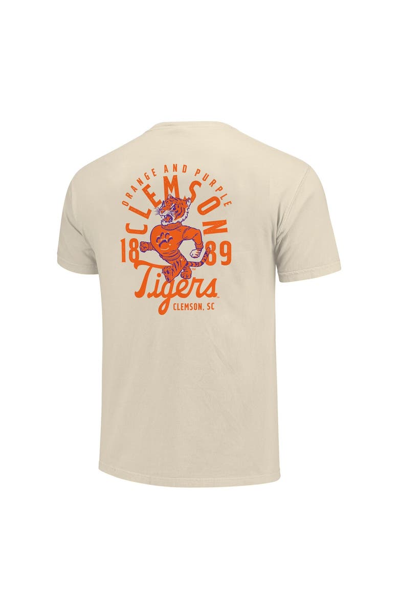IMAGE ONE Men's Cream Clemson Tigers Comfort Colors Mascot Overlay T-Shirt, Alternate, color, Cream