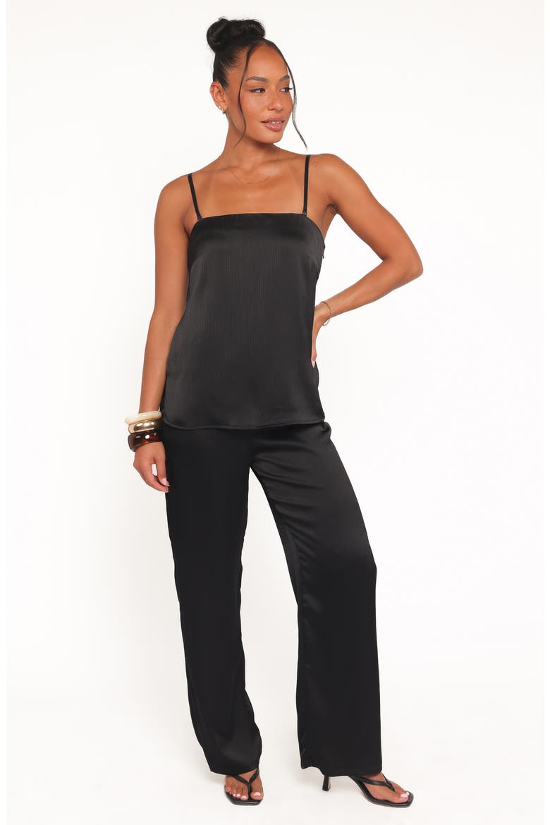 Selena Satin Camisole & Pants Set, Alternate, color, BLACK