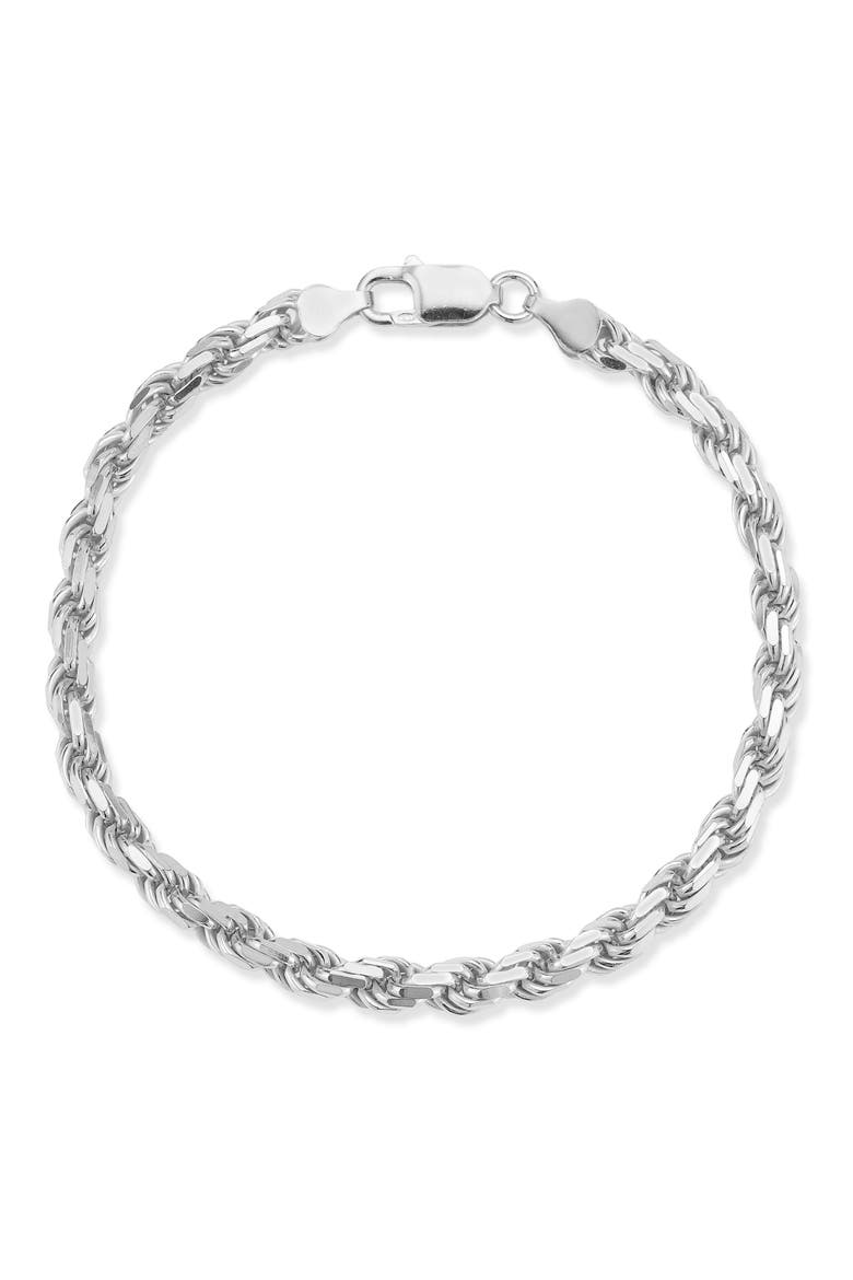 5mm Rope Chain Bracelet, Main, color, SILVER