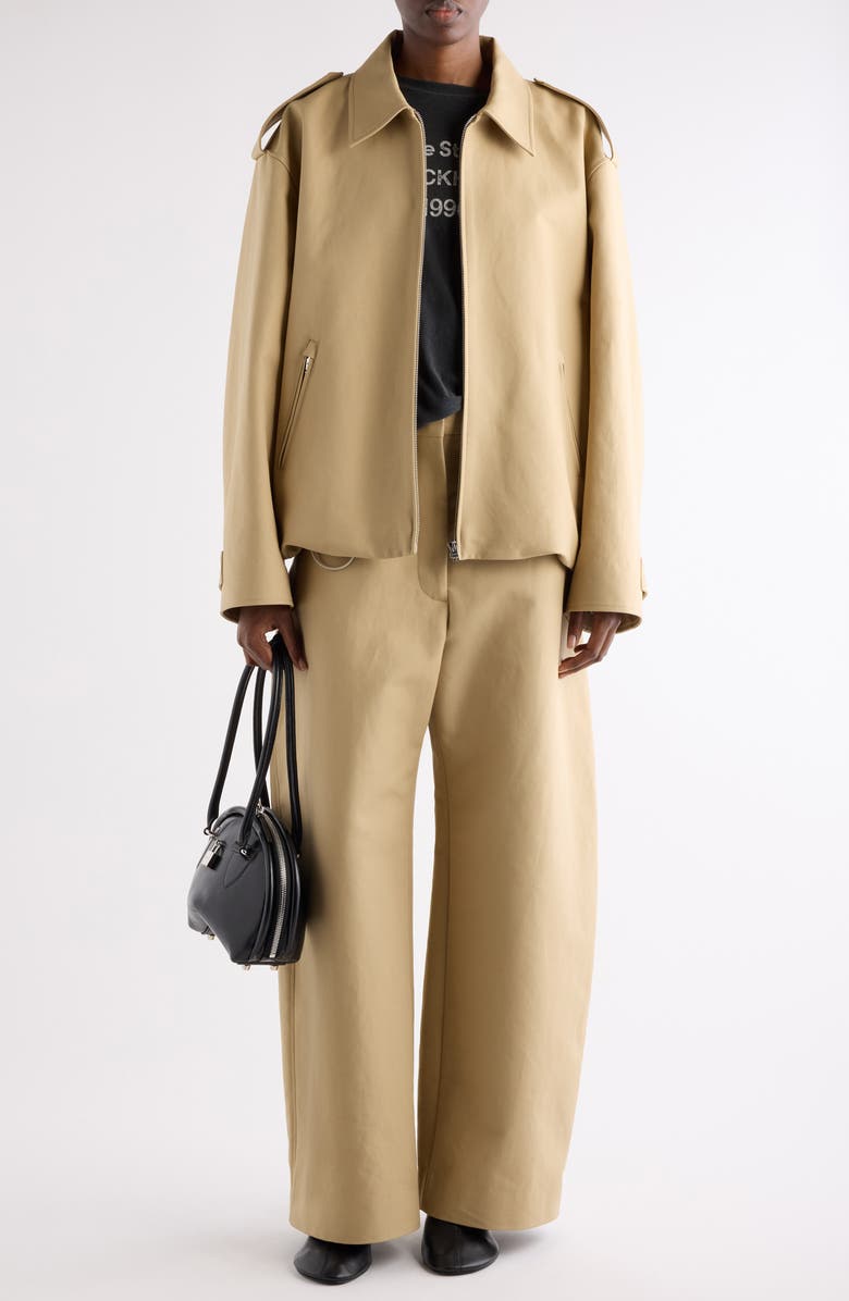 Acne Studios Onaga Organic Cotton Sateen Jacket, Alternate, color, Beige Melange