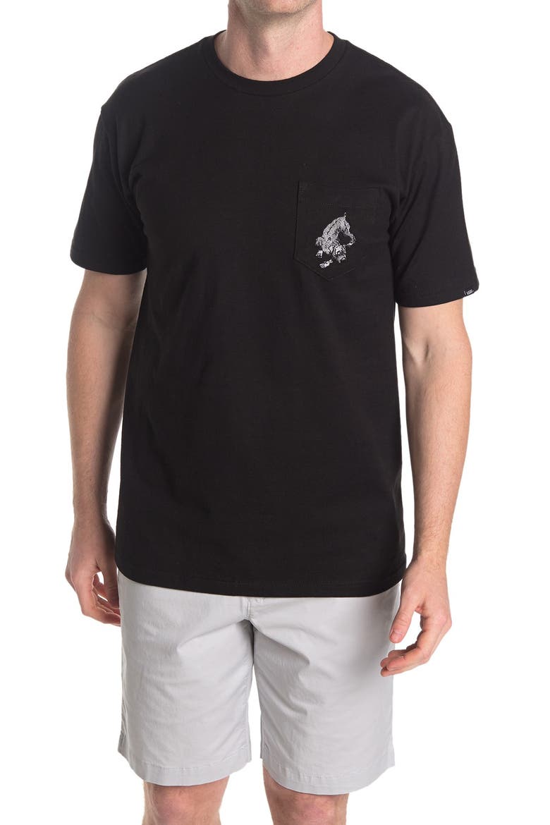 x Kyle Walke Black Crewneck Pocket T-Shirt, Main, color, BLACK