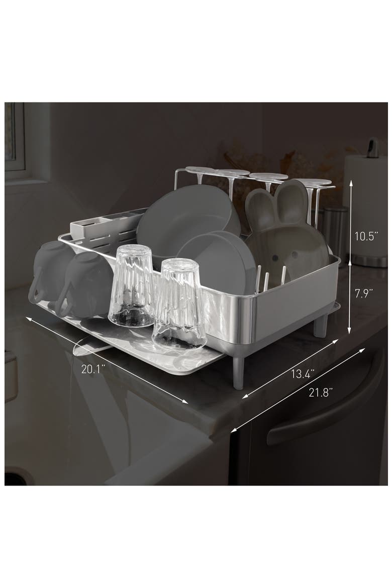 steel frame dishrack, Alternate, color, GREY
