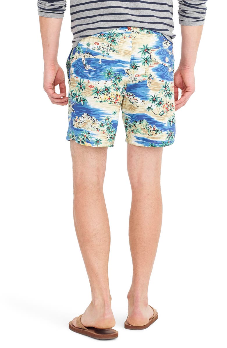 J.Crew Island Print Swim Trunks, Alternate, color,