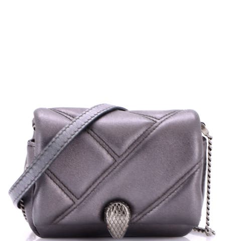 Serpenti Cabochon Shoulder Bag Diagonal Quilted Leather Micro