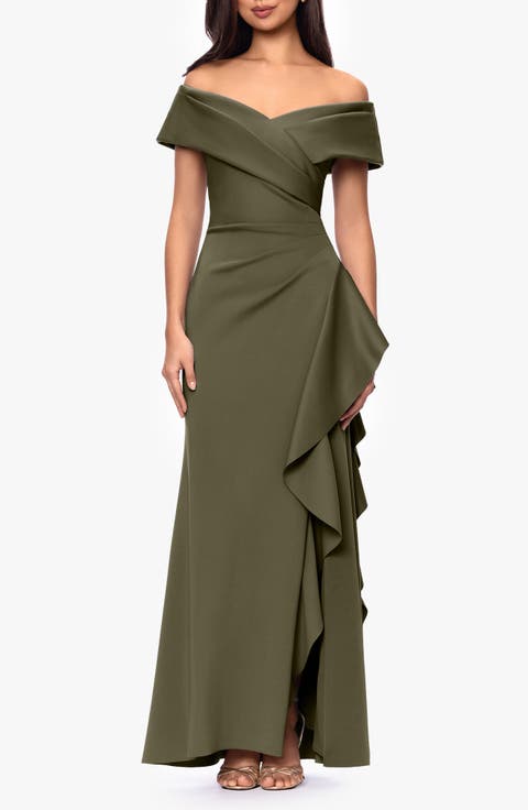Off the Shoulder Scuba Mermaid Gown