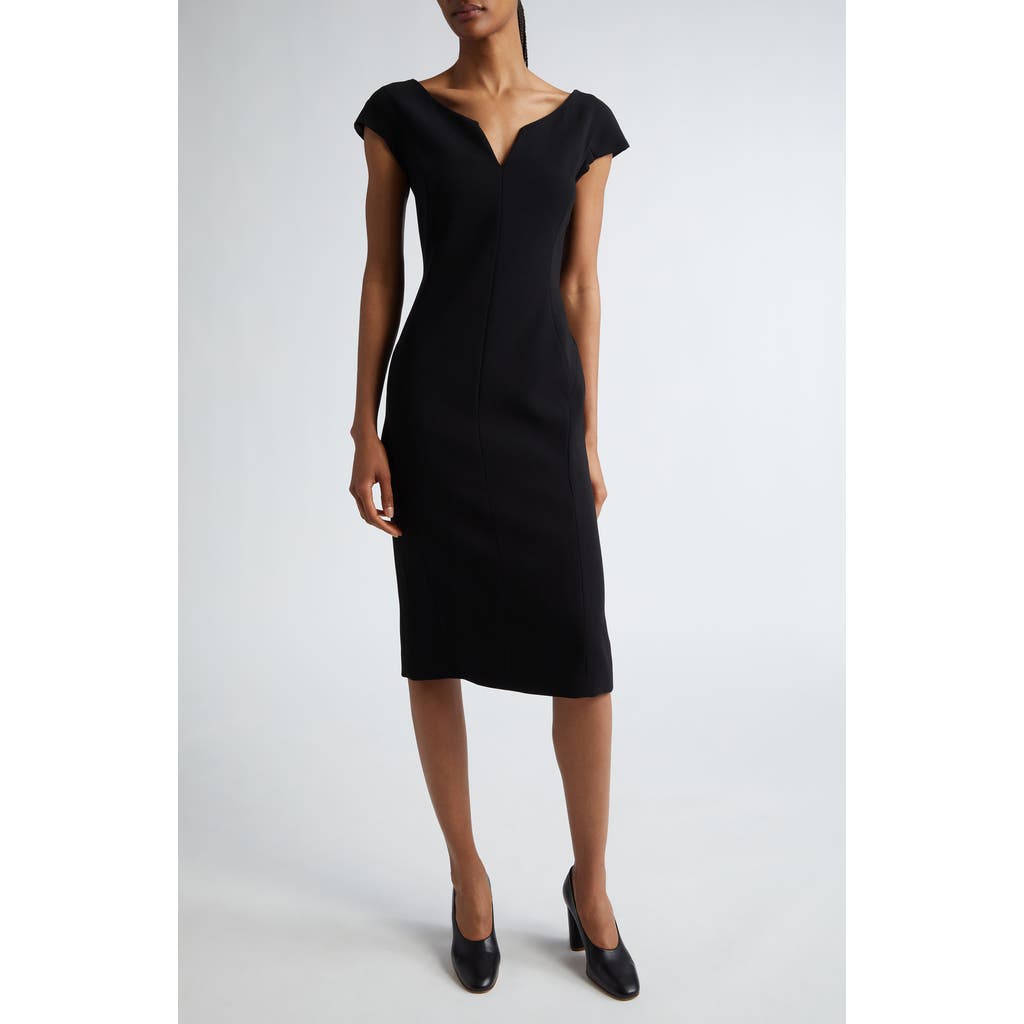 Max Mara Studio Visby Cap Sleeve Sheath Dress in Black