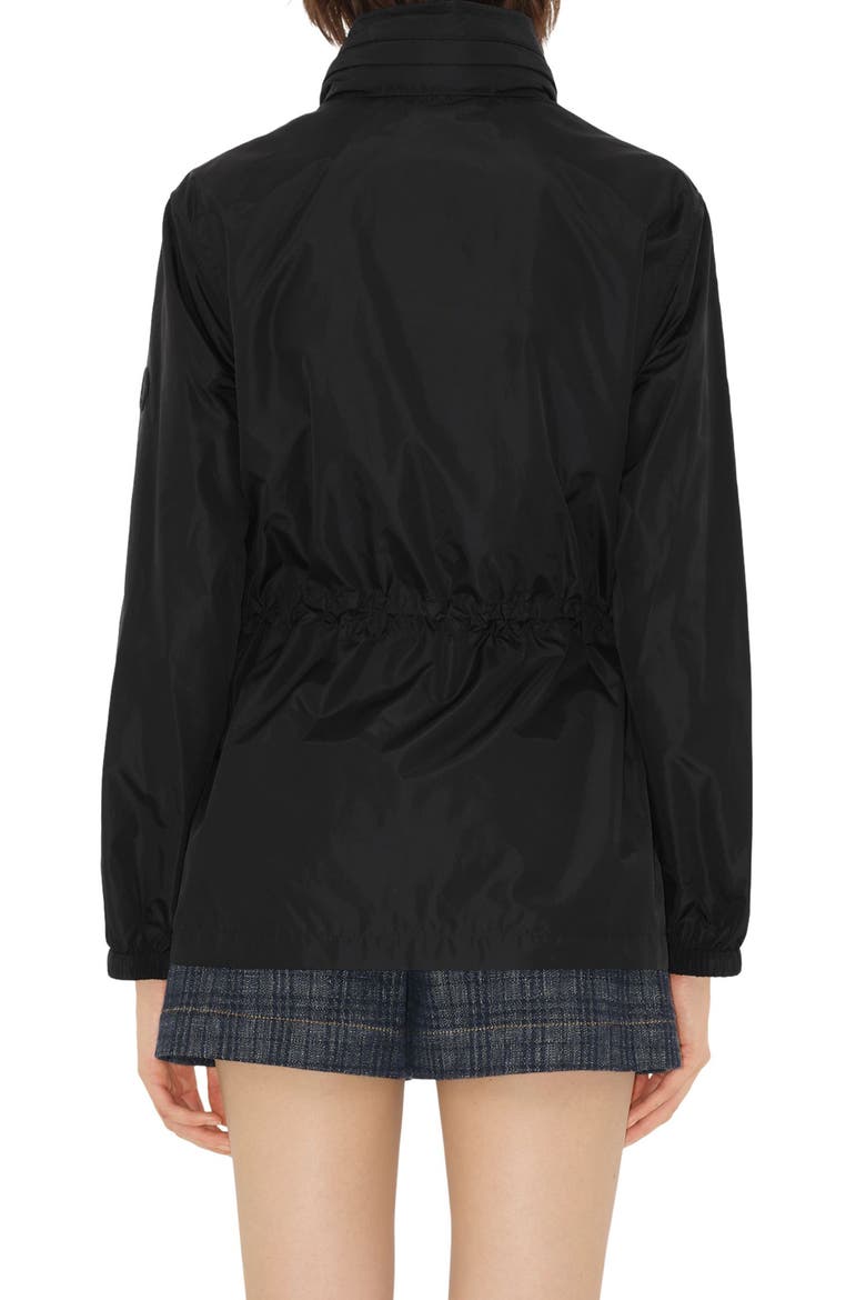 Check Trim Nylon Parka, Alternate, color, BLACK