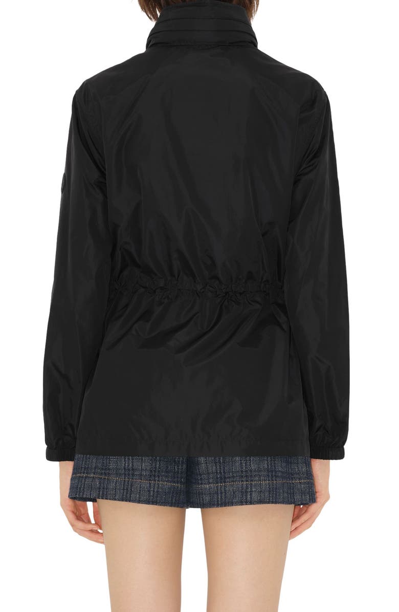 Burberry Check Trim Nylon Parka, Alternate, color, Black