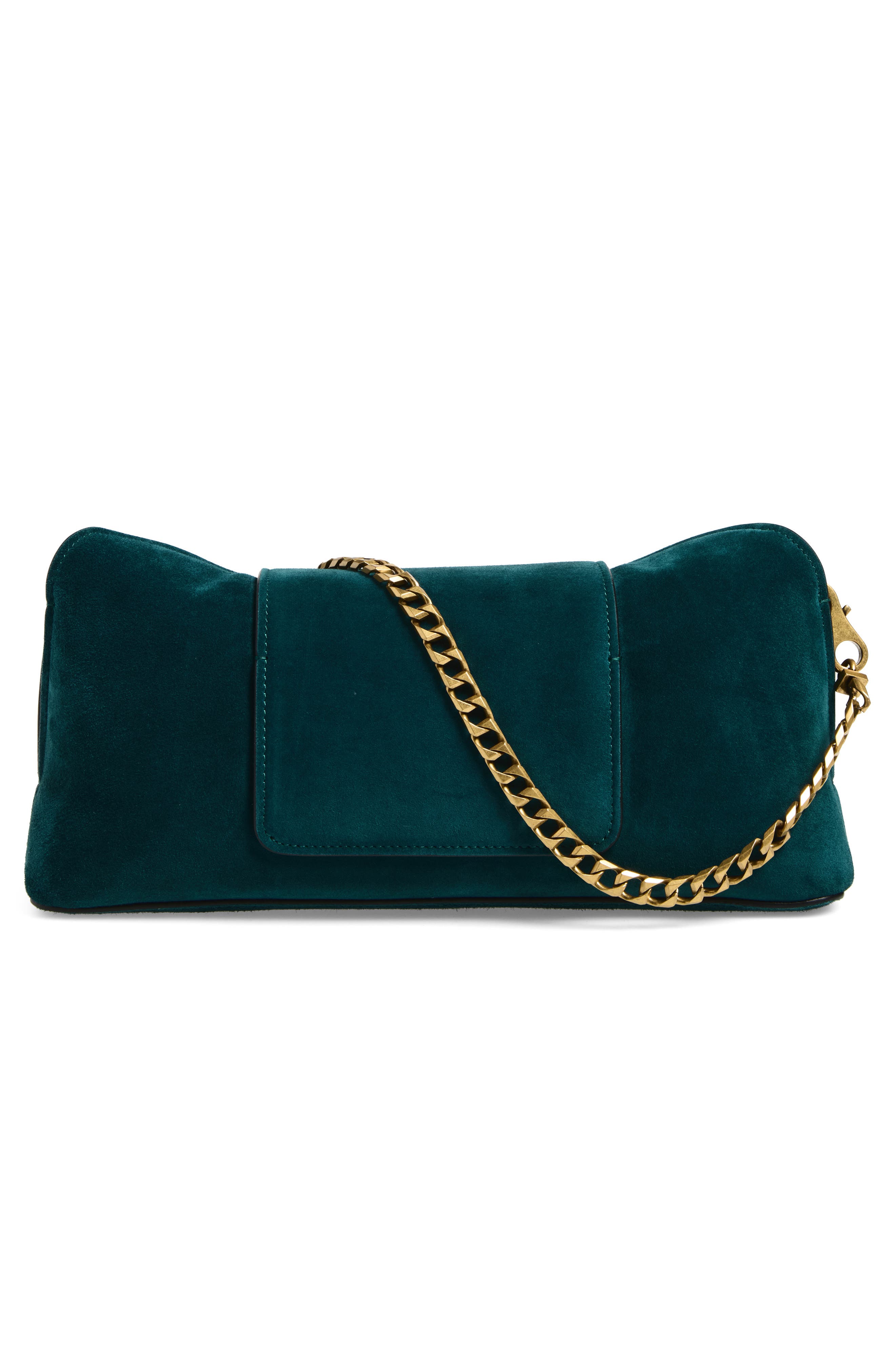 Medusa Suede Clutch, Alternate, color, OIL-GOLD 82