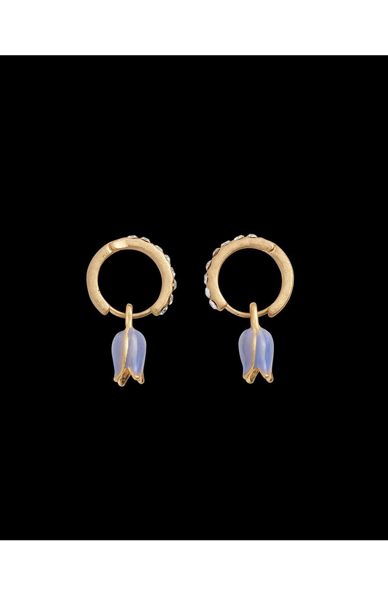 Fable England Bluebell Charm Huggie Earrings, Alternate, color, Blue & Gold