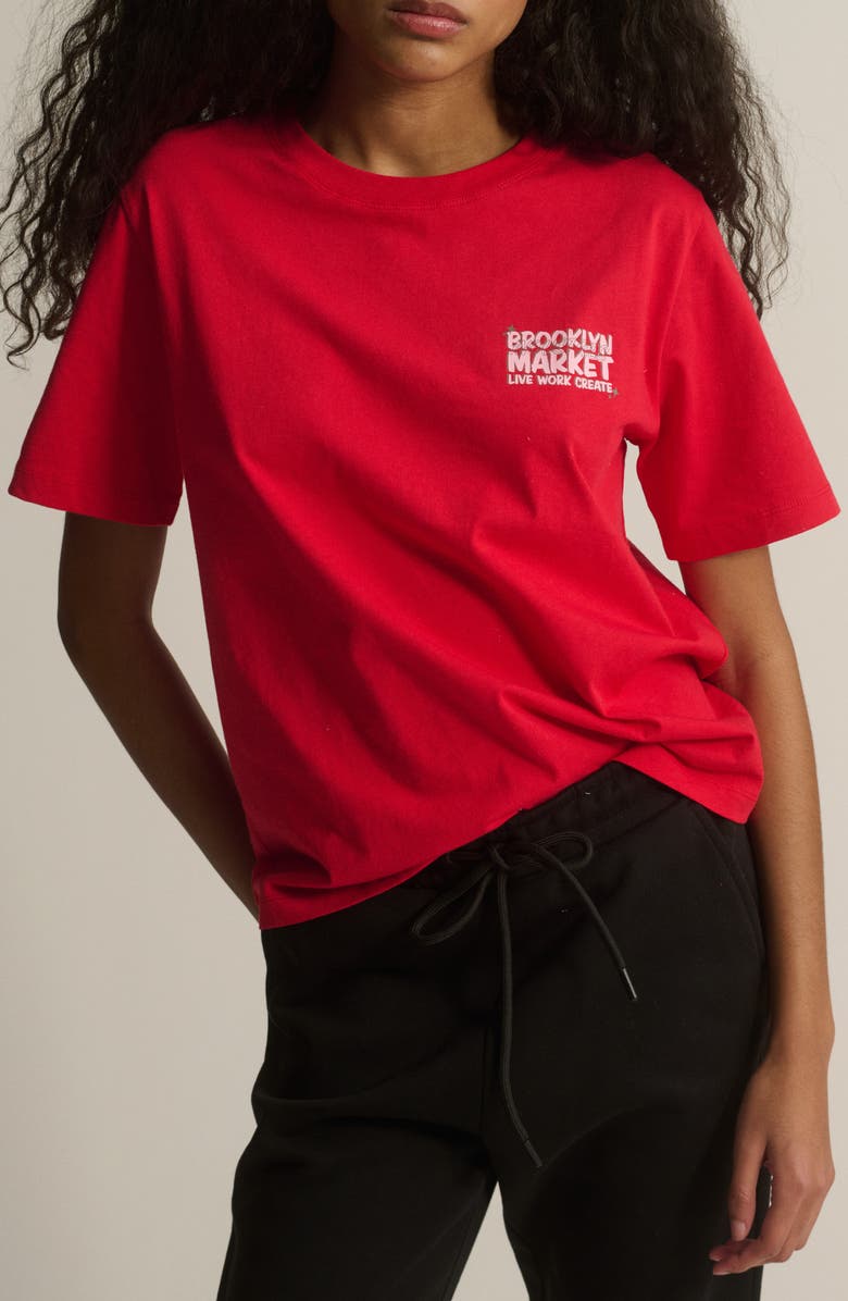 Brooklyn Industries Brooklyn Market Cotton Graphic T-Shirt, Main, color, 