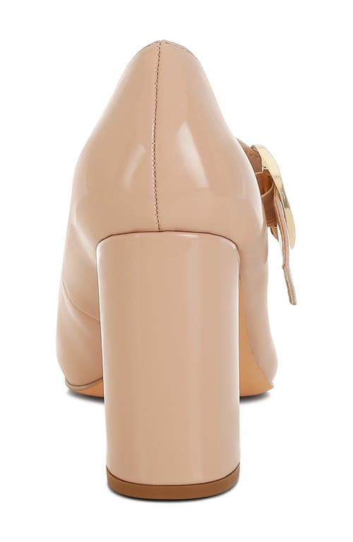 London Rag Primula Block Heel Mary Jane Pump In Beige