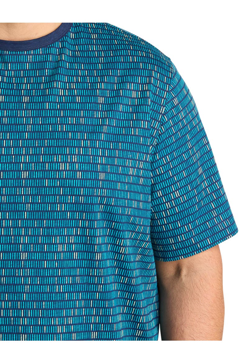 Big & Tall Moisture-Wicking Mosaic Striped T-Shirt, Alternate, color, PEACOAT MULTI