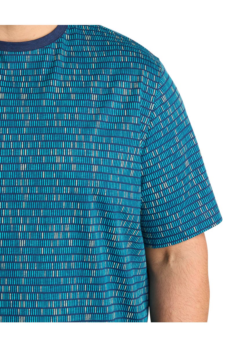 Harbor Bay by DXL Big & Tall Moisture-Wicking Mosaic Striped T-Shirt, Alternate, color, Peacoat Multi